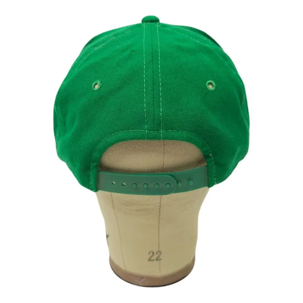 Boston Celtics Script Cap Vtg 90s READ Moth Holes Snapback Sports Specialties